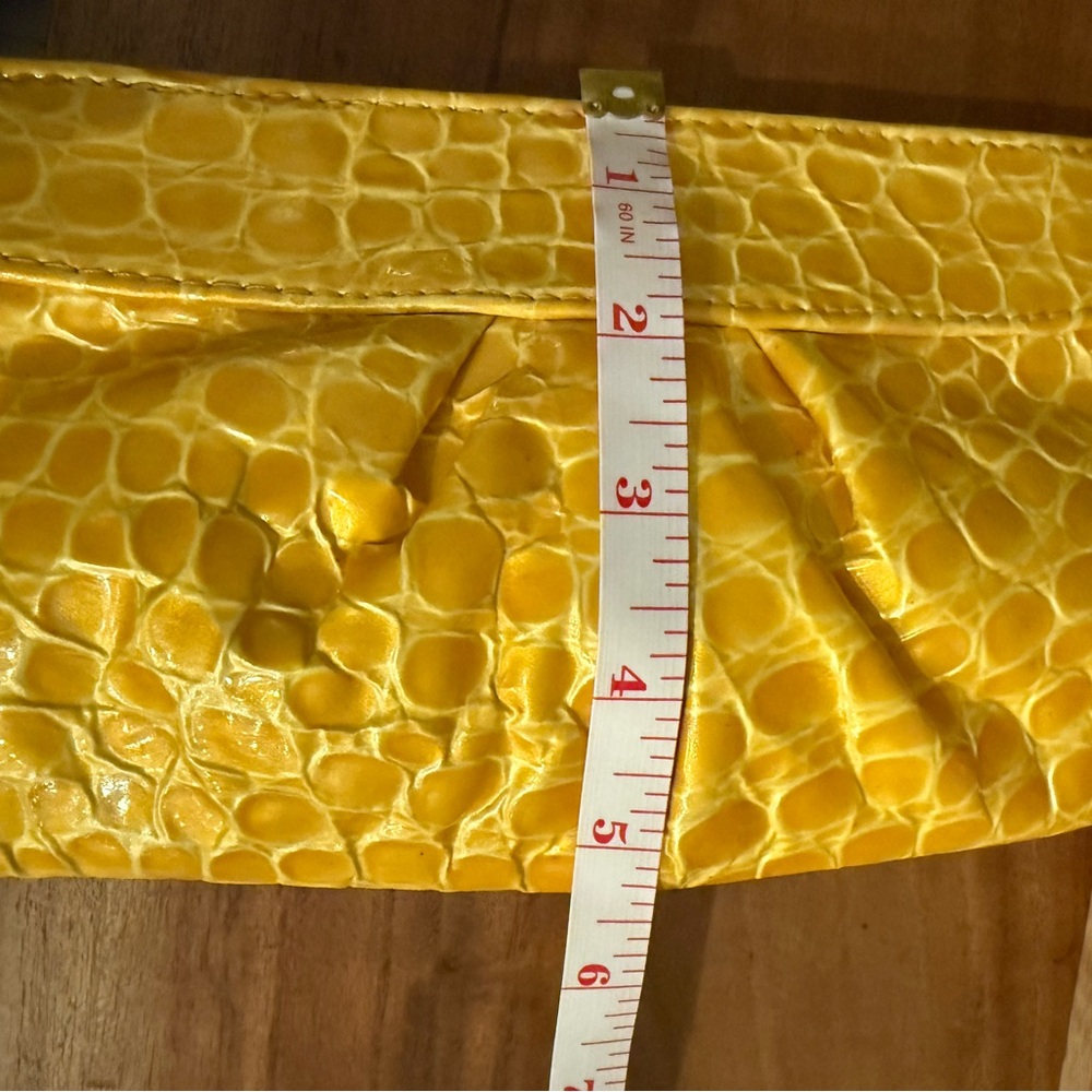 Lauren Merkin Sunny Yellow patent leather Croc Embossed Clutch - Picture 13 of 13